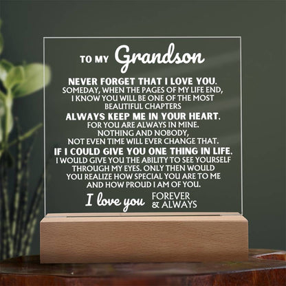To My Grandson - "I Love You Forever" - Acrylic Lamp ❤️ - AC44GS