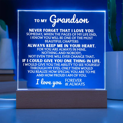 To My Grandson - "I Love You Forever" - Acrylic Lamp ❤️ - AC44GS