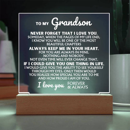To My Grandson - "I Love You Forever" - Acrylic Lamp ❤️ - AC44GS