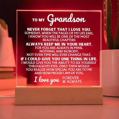 To My Grandson - "I Love You Forever" - Acrylic Lamp ❤️ - AC44GS