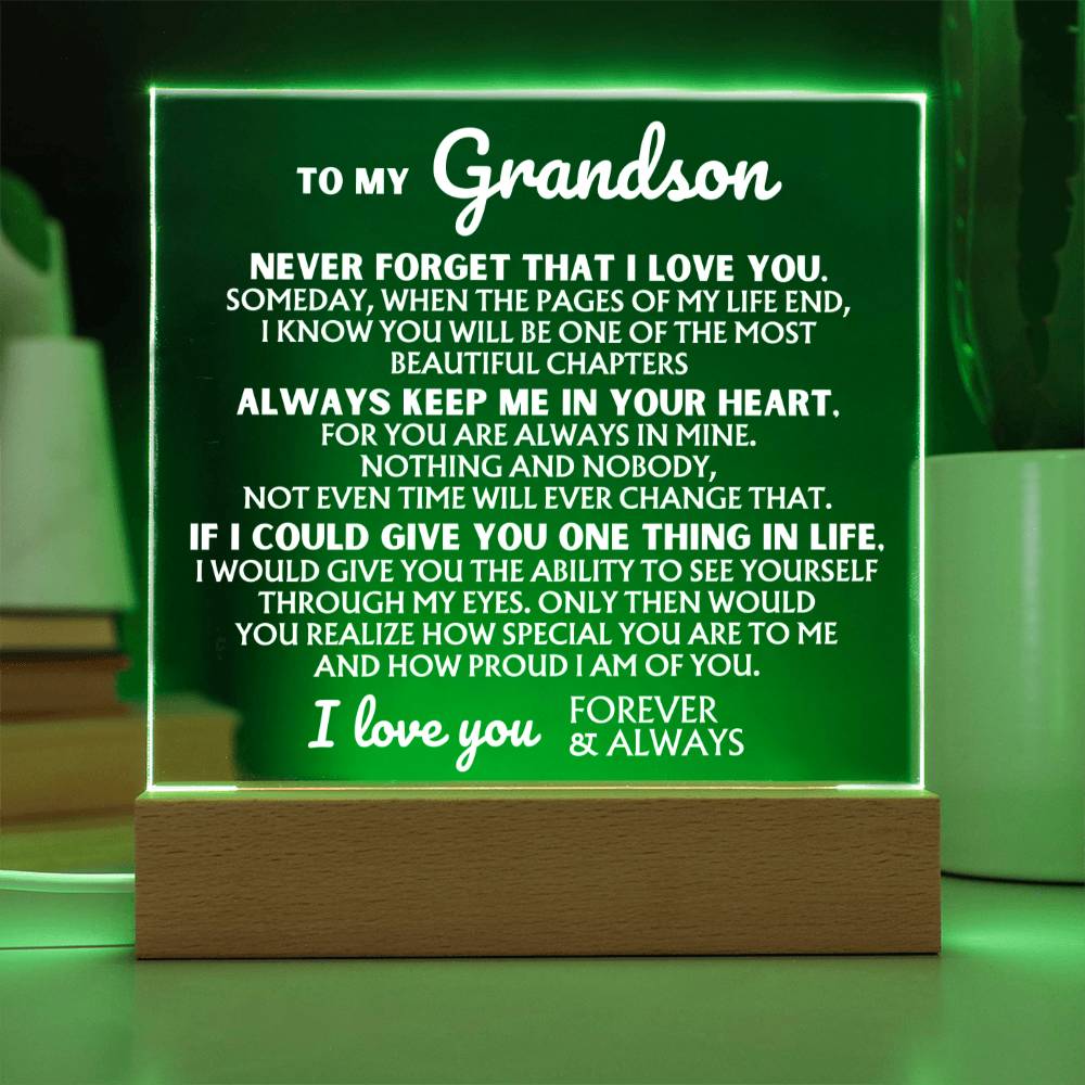 To My Grandson - "I Love You Forever" - Acrylic Lamp ❤️ - AC44GS