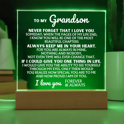 To My Grandson - "I Love You Forever" - Acrylic Lamp ❤️ - AC44GS