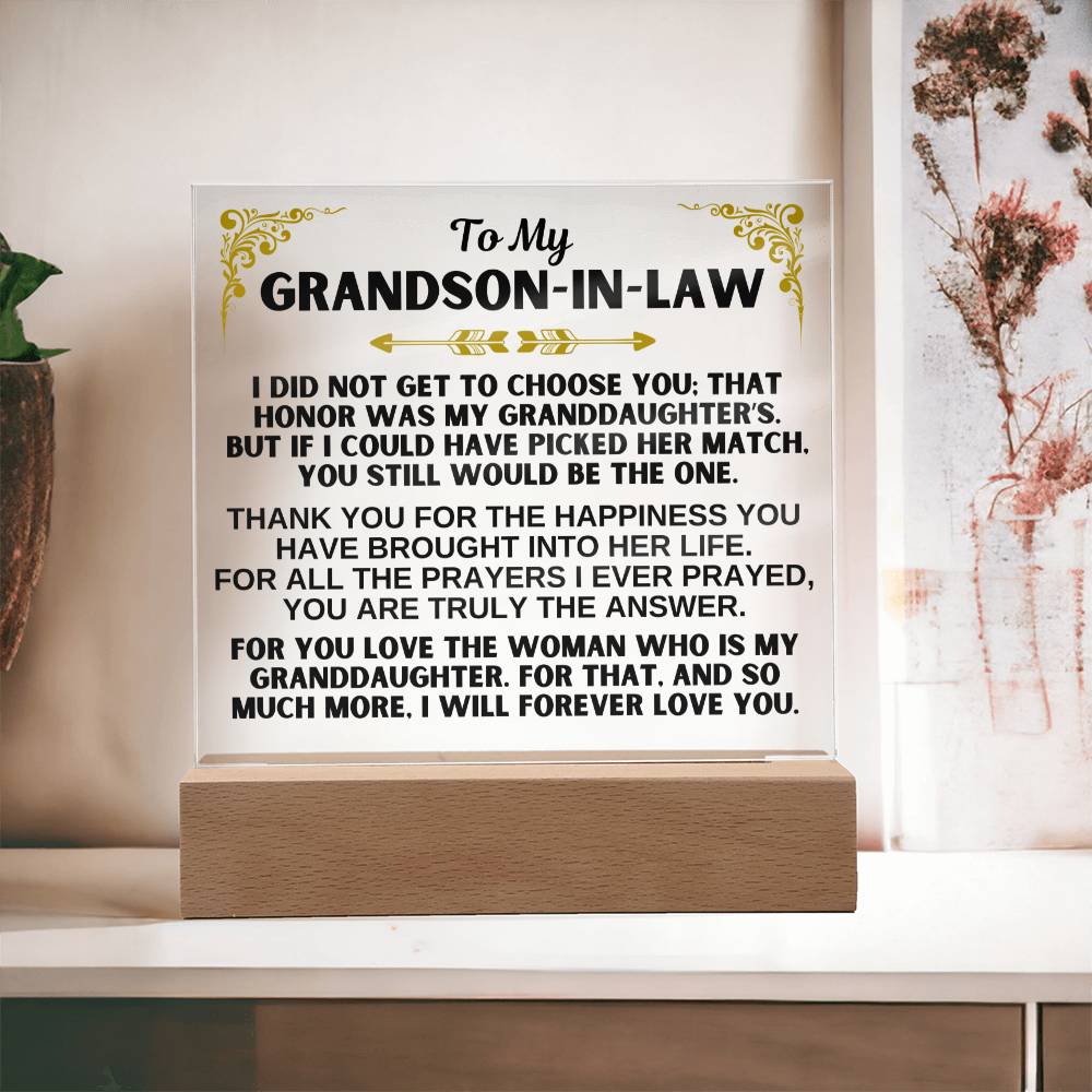 To My Grandson-in-Law - LED-Lit Acrylic Plaque - AC31