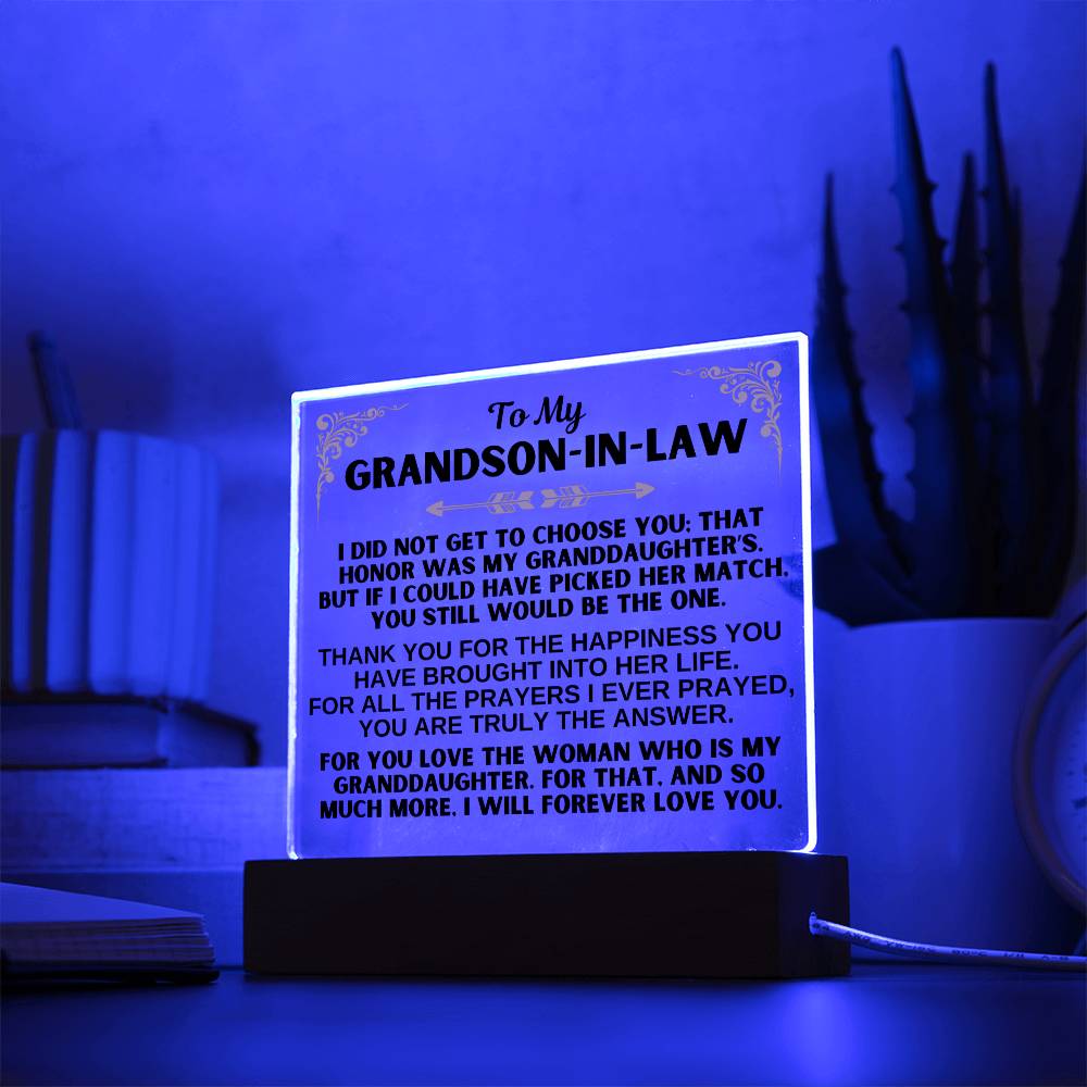 To My Grandson-in-Law - LED-Lit Acrylic Plaque - AC31