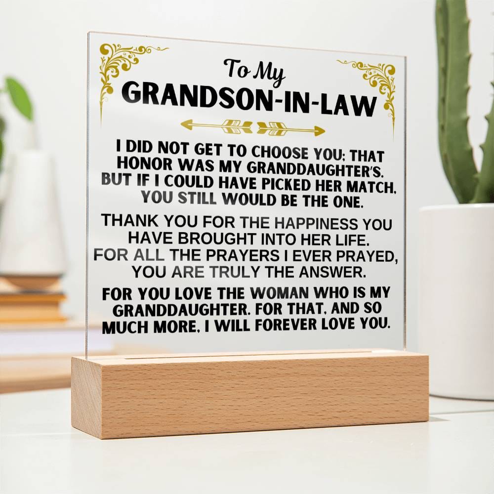 To My Grandson-in-Law - LED-Lit Acrylic Plaque - AC31