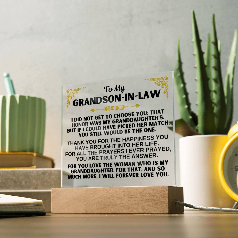 To My Grandson-in-Law - LED-Lit Acrylic Plaque - AC31