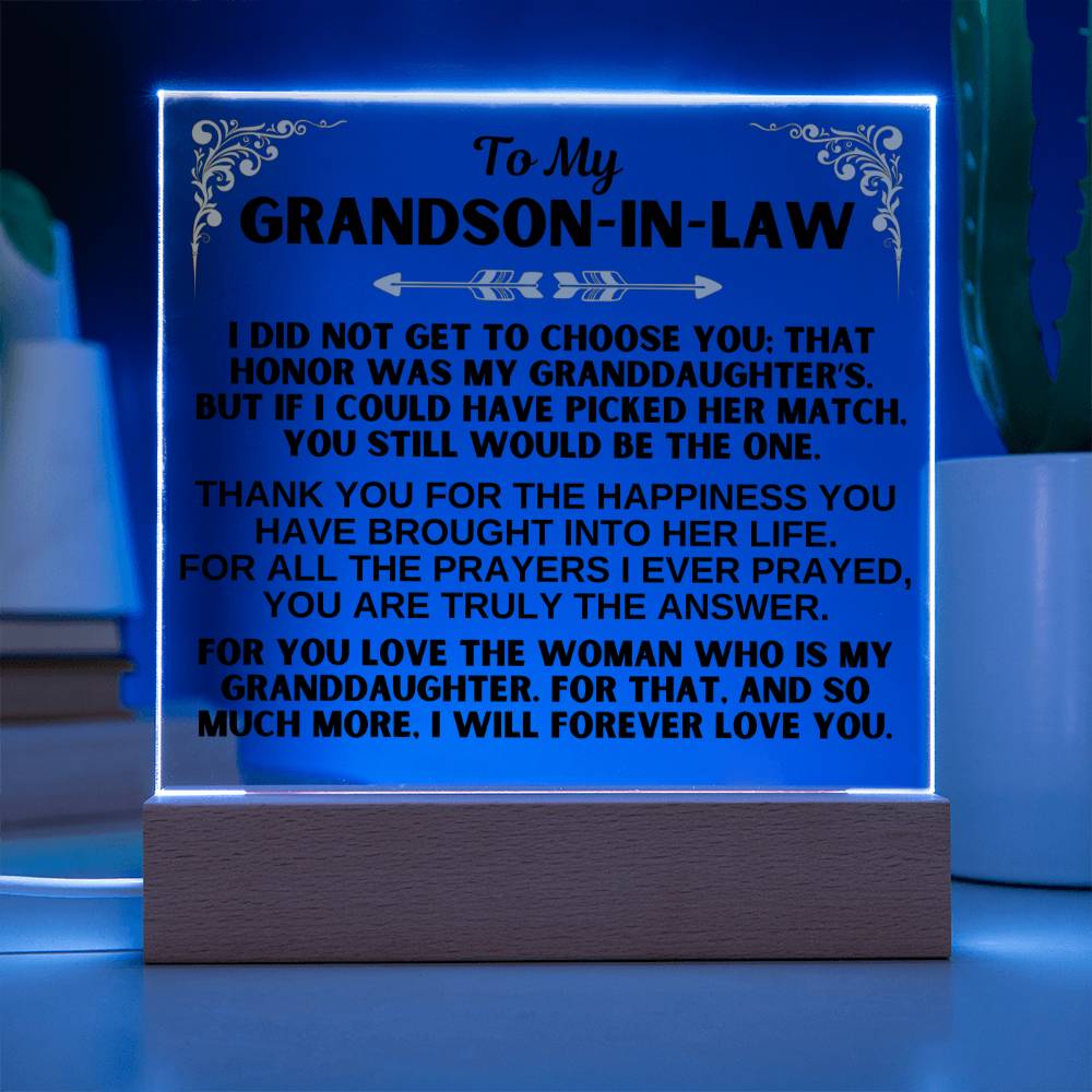 To My Grandson-in-Law - LED-Lit Acrylic Plaque - AC31