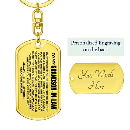 To My Grandson-in-law | Remember Whose Grandson You Are | Personalized Keychain - SS293V2-IL