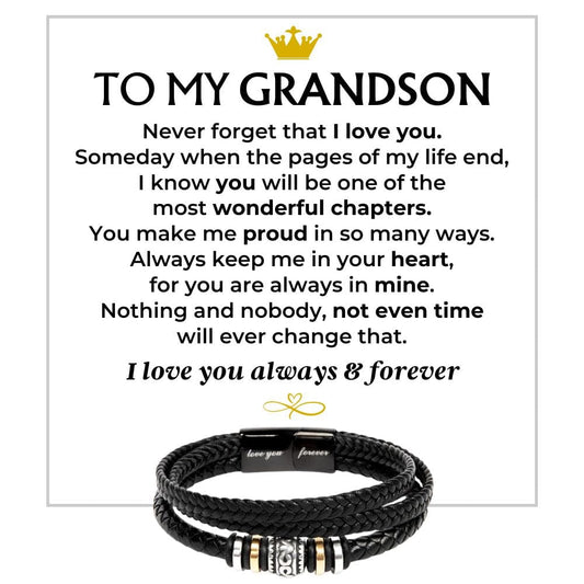 To My Grandson | Love You Forever | Braided Bracelet Gift Set - SS582