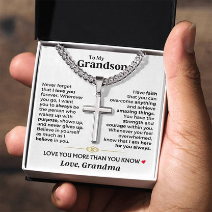 To My Grandson - Love You More Than You Know - Artisan Cross Gift Set - SS604GS