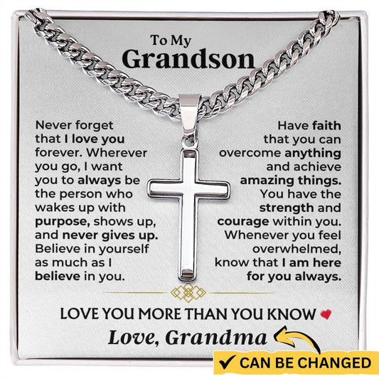 To My Grandson - Love You More Than You Know - Artisan Cross Gift Set - SS604GS