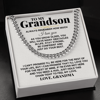 To My Grandson - Personalized Special Chain Gift Set - SS258GS