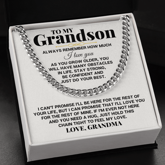 To My Grandson - Personalized Special Chain Gift Set - SS258GS