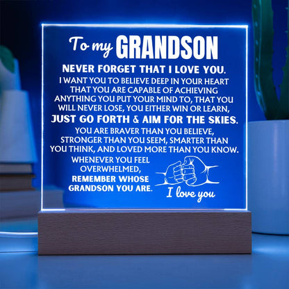 To My Grandson  "Remember Whose Grandson You Are" | Acrylic Lamp ❤️ AC50GS