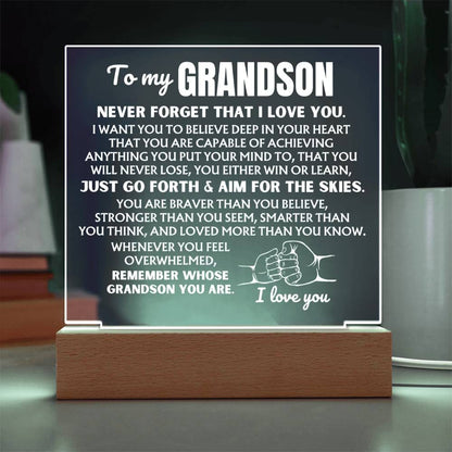 To My Grandson  "Remember Whose Grandson You Are" | Acrylic Lamp ❤️ AC50GS