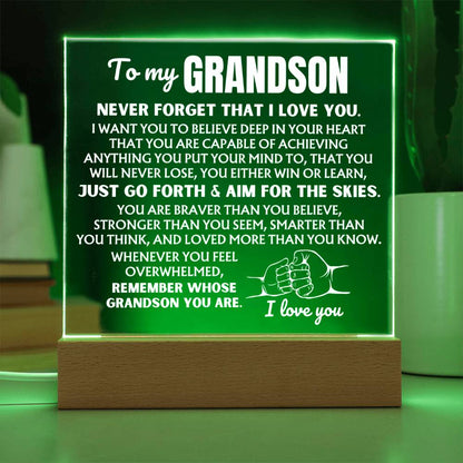 To My Grandson  "Remember Whose Grandson You Are" | Acrylic Lamp ❤️ AC50GS