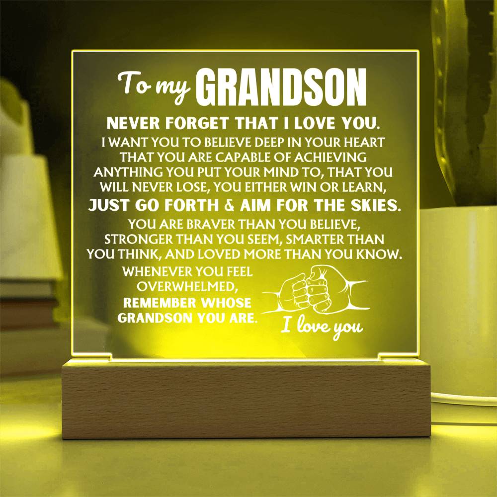 To My Grandson  "Remember Whose Grandson You Are" | Acrylic Lamp ❤️ AC50GS