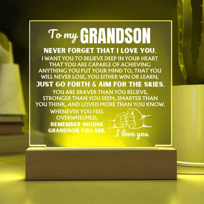 To My Grandson  "Remember Whose Grandson You Are" | Acrylic Lamp ❤️ AC50GS
