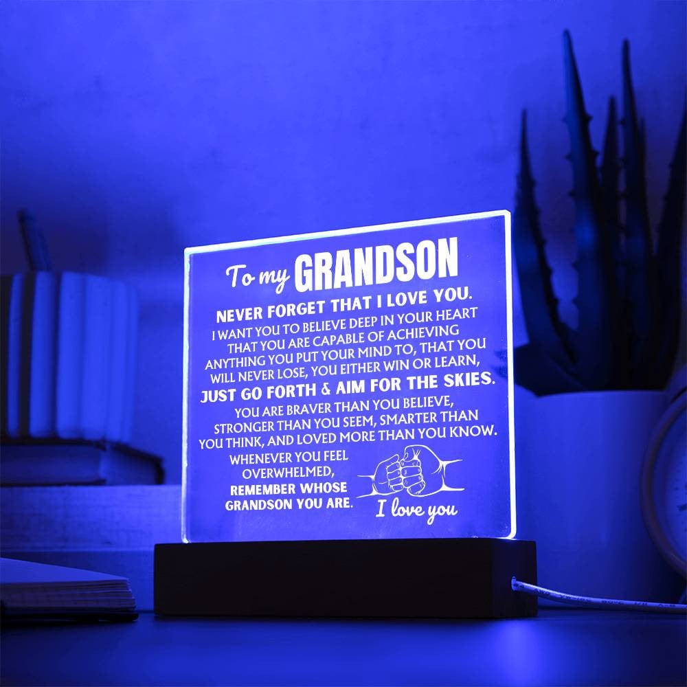 To My Grandson  "Remember Whose Grandson You Are" | Acrylic Lamp ❤️ AC50GS