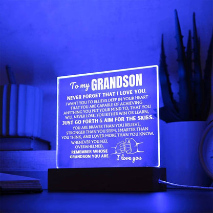 To My Grandson  "Remember Whose Grandson You Are" | Acrylic Lamp ❤️ AC50GS