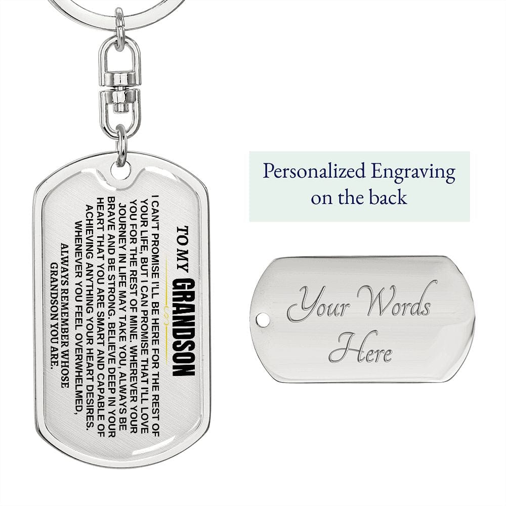 To My Grandson | Remember Whose Grandson You Are | Personalized Keychain - SS293V2