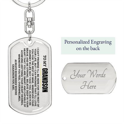 To My Grandson | Remember Whose Grandson You Are | Personalized Keychain - SS293V2