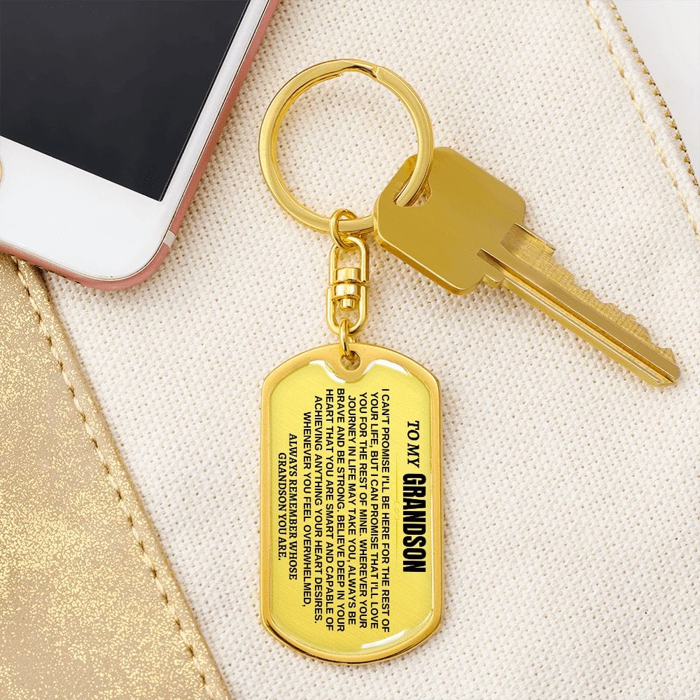 To My Grandson | Remember Whose Grandson You Are | Personalized Keychain - SS293V2
