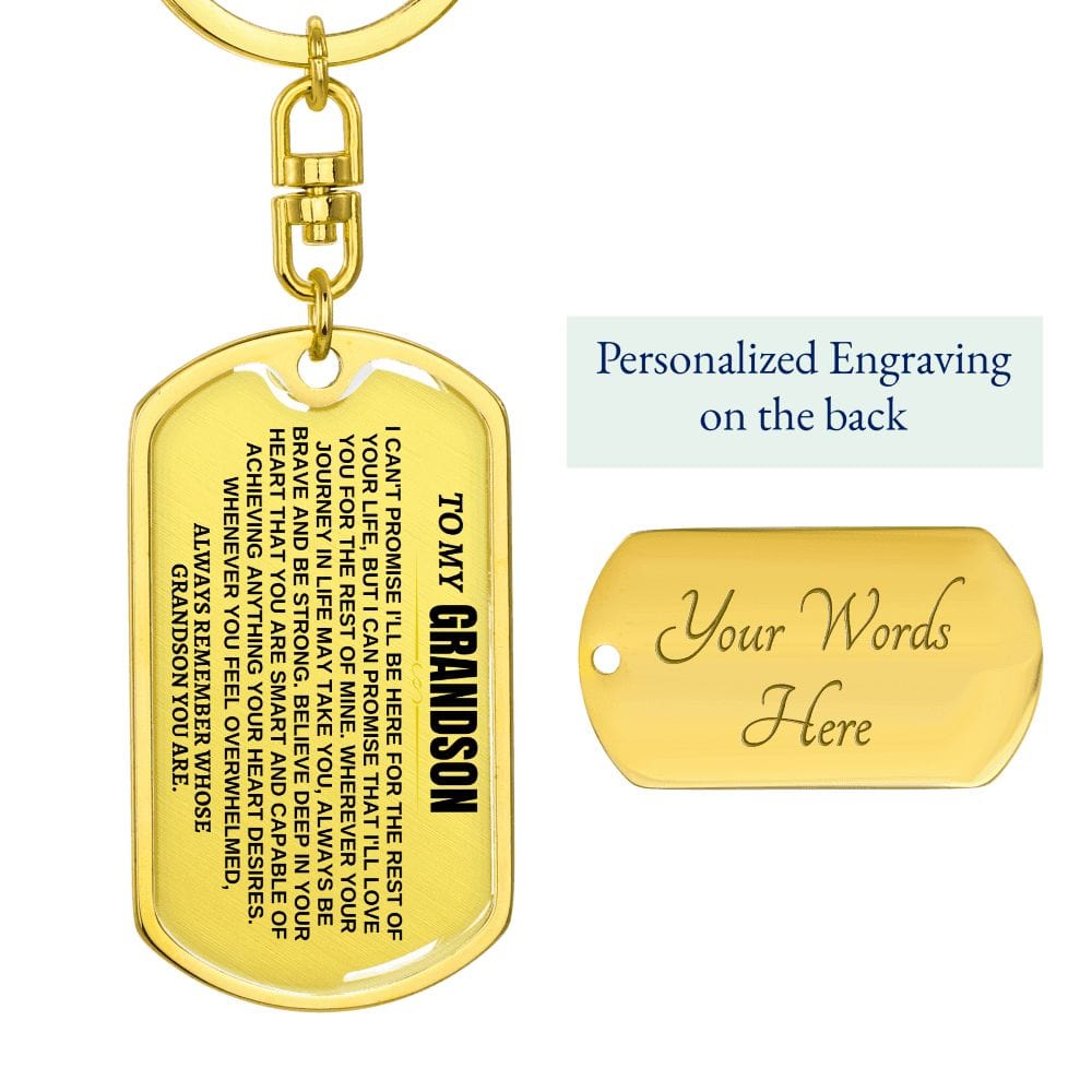 To My Grandson | Remember Whose Grandson You Are | Personalized Keychain - SS293V2