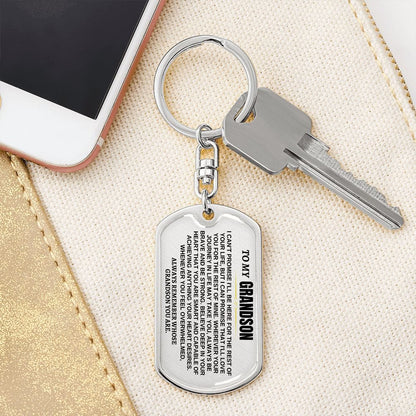 To My Grandson | Remember Whose Grandson You Are | Personalized Keychain - SS293V2