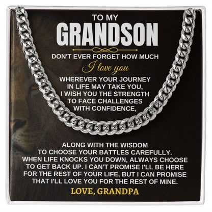 To My Grandson - Wherever Your Journey - Personalized Gift Set - SS284V2
