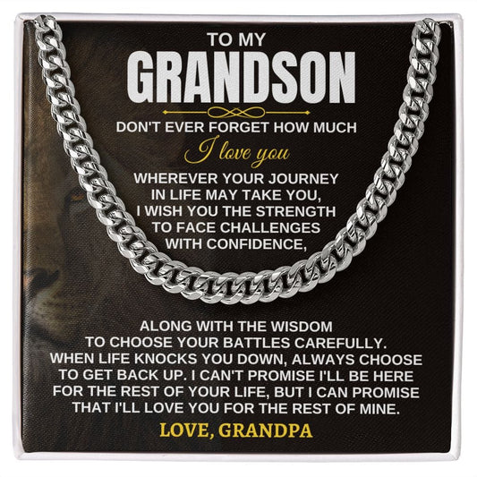 To My Grandson - Wherever Your Journey - Personalized Gift Set - SS284V2