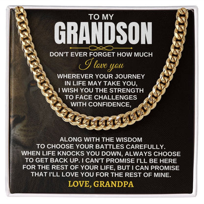 To My Grandson - Wherever Your Journey - Personalized Gift Set - SS284V2