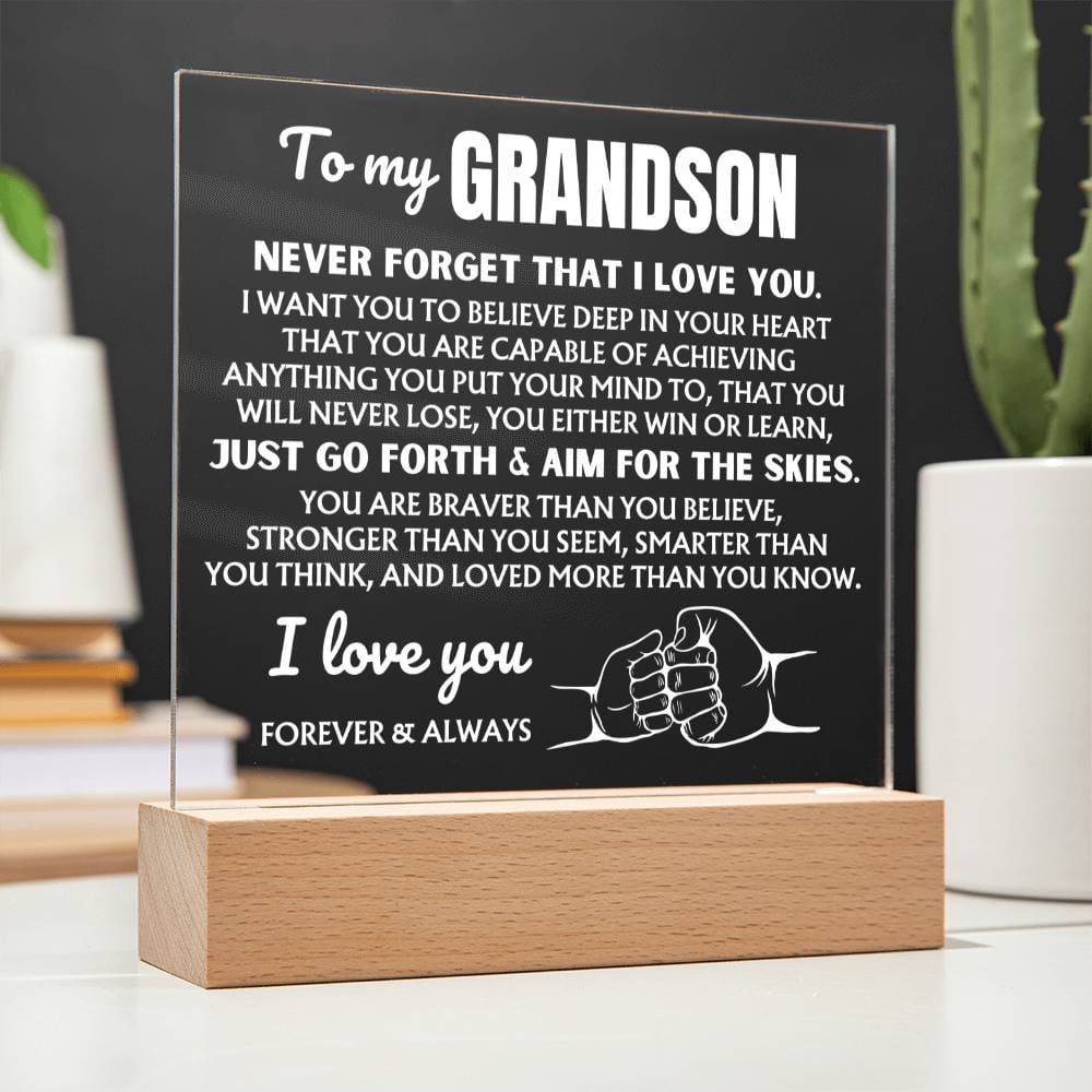To My Grandson  "I Love You Forever" | Acrylic Lamp ❤️ AC48