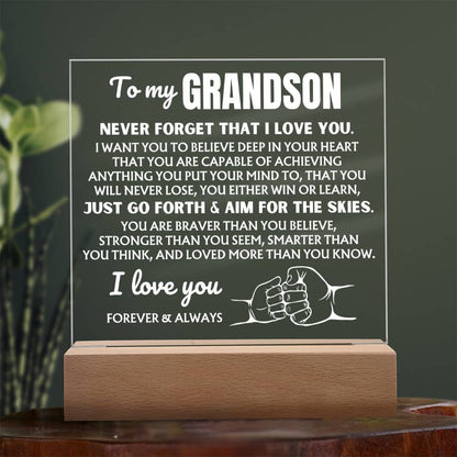 To My Grandson  "I Love You Forever" | Acrylic Lamp ❤️ AC48