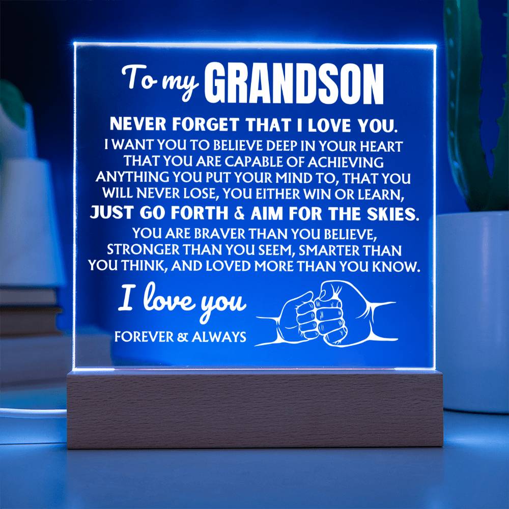 To My Grandson  "I Love You Forever" | Acrylic Lamp ❤️ AC48