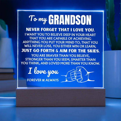 To My Grandson  "I Love You Forever" | Acrylic Lamp ❤️ AC48