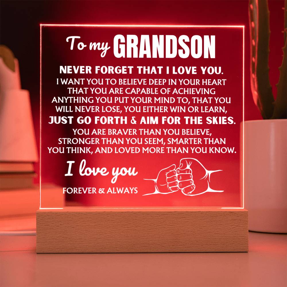 To My Grandson  "I Love You Forever" | Acrylic Lamp ❤️ AC48