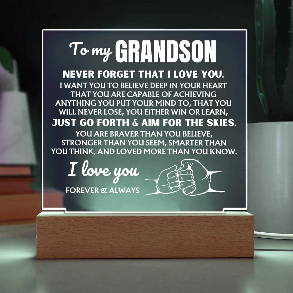 To My Grandson  "I Love You Forever" | Acrylic Lamp ❤️ AC48