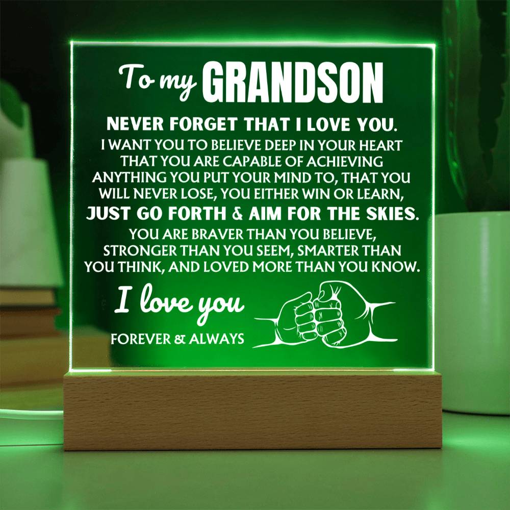 To My Grandson  "I Love You Forever" | Acrylic Lamp ❤️ AC48