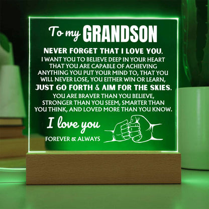 To My Grandson  "I Love You Forever" | Acrylic Lamp ❤️ AC48