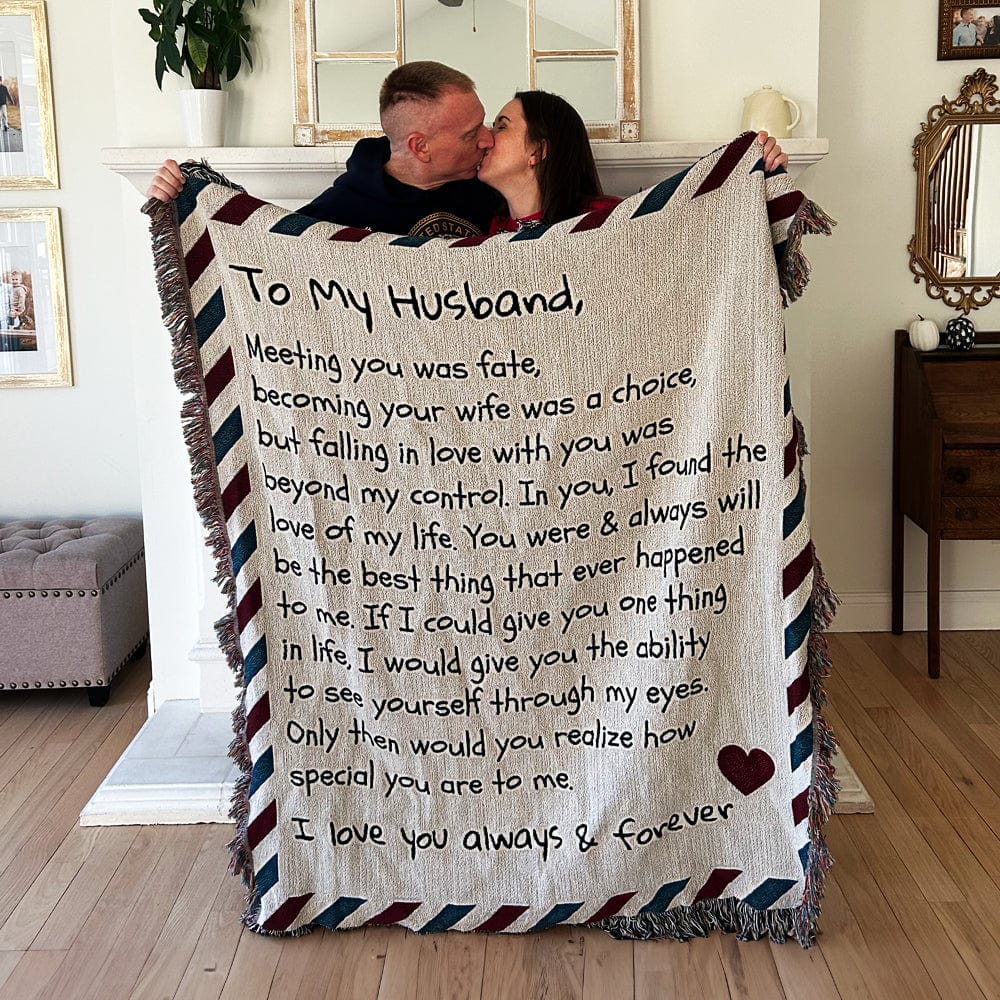 To My Husband - Giant Love Letter - Premium Woven Blanket- WB01