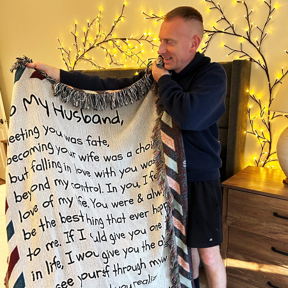 To My Husband - Giant Love Letter - Premium Woven Blanket- WB01