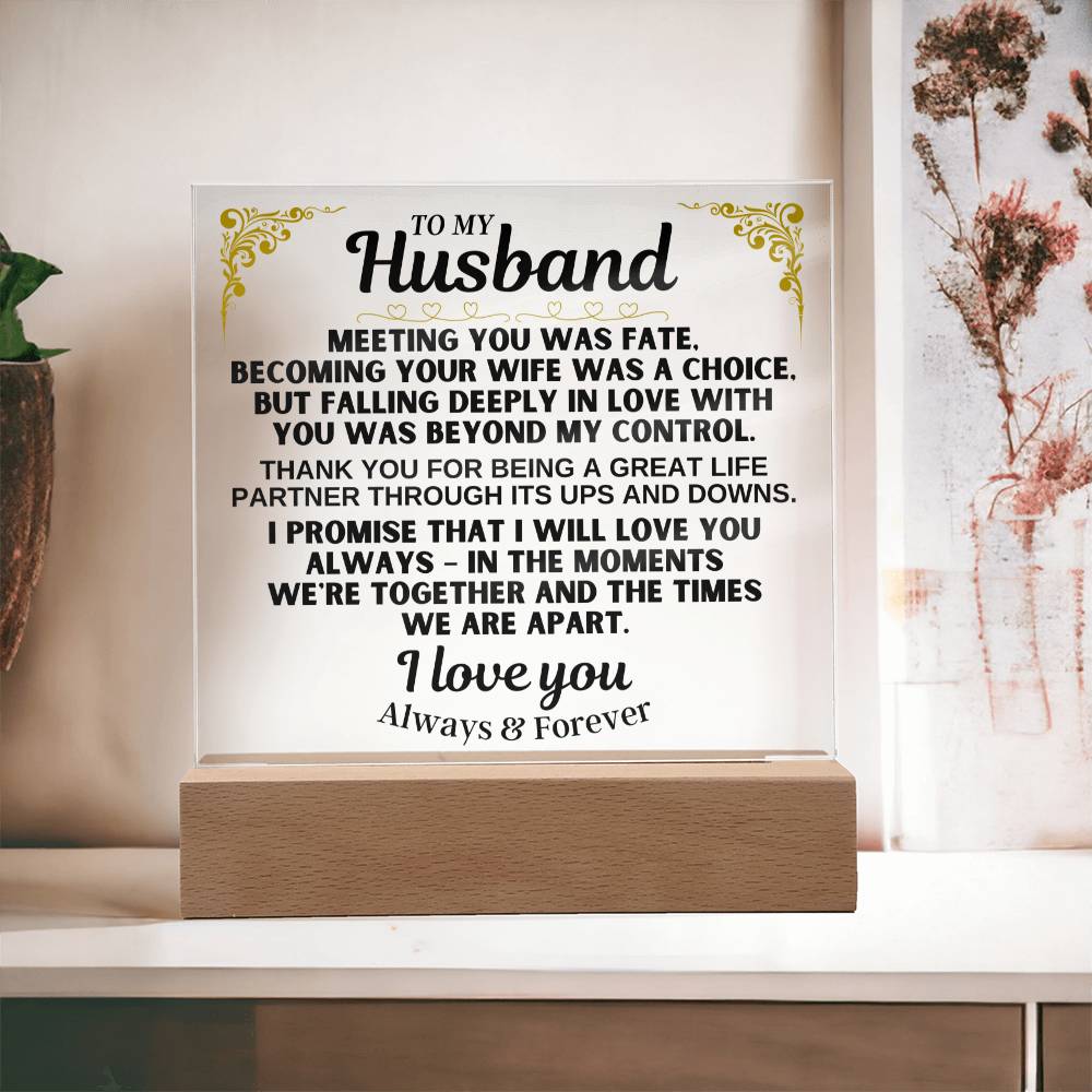 To My Husband - LED-Lit Acrylic Plaque - AC29