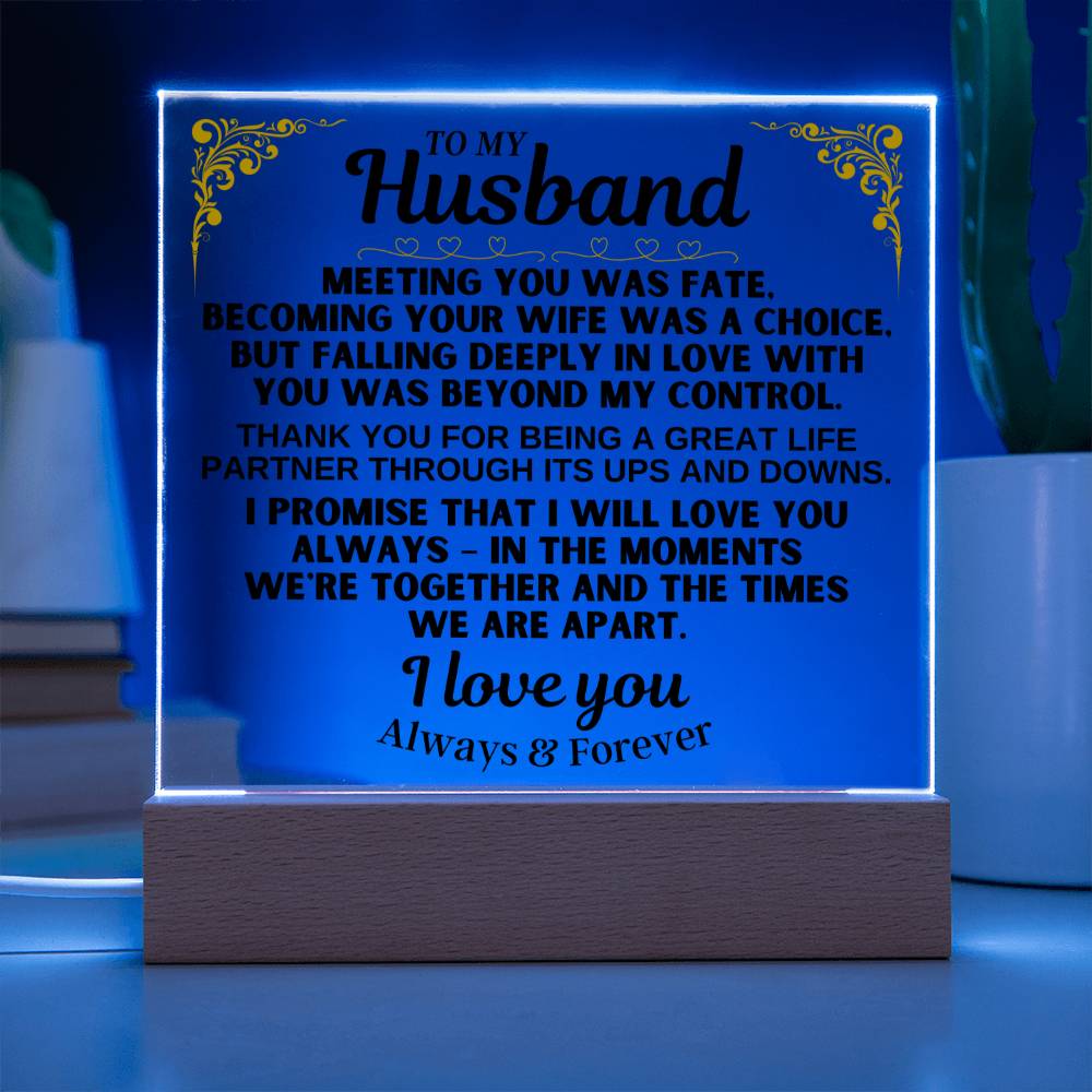 To My Husband - LED-Lit Acrylic Plaque - AC29