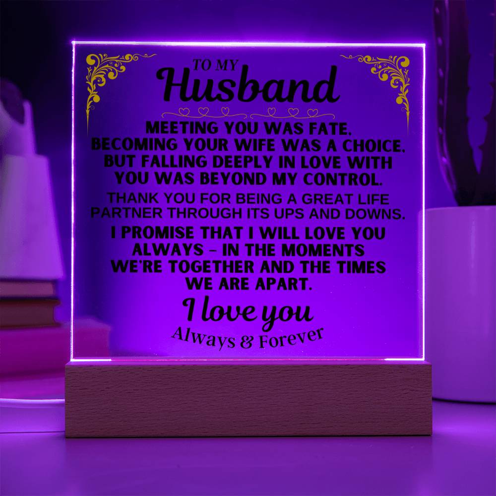 To My Husband - LED-Lit Acrylic Plaque - AC29