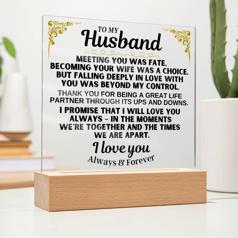To My Husband - LED-Lit Acrylic Plaque - AC29
