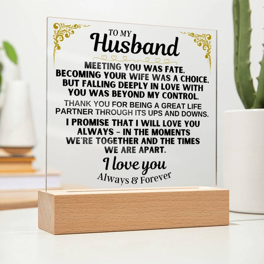 To My Husband - LED-Lit Acrylic Plaque - AC29