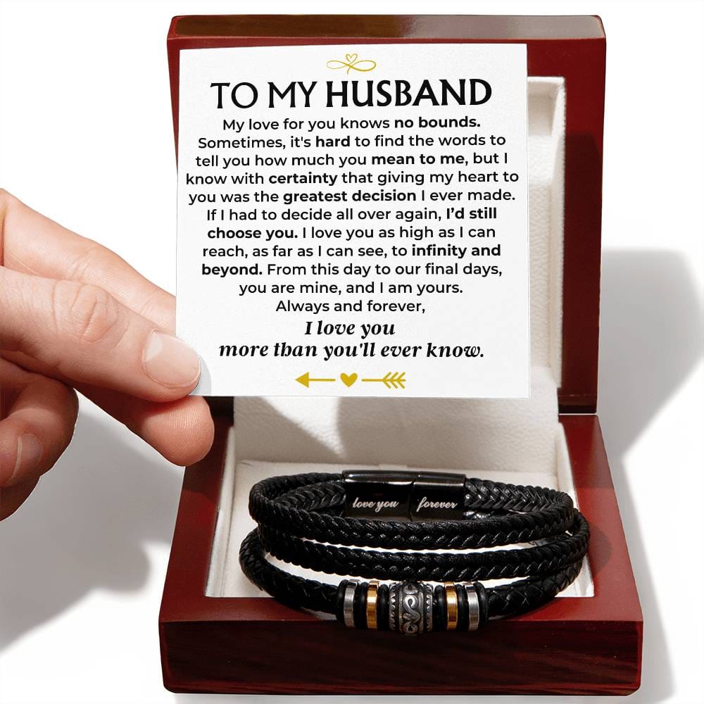 To My Husband | Love You Forever | Braided Bracelet Gift Set - SS580