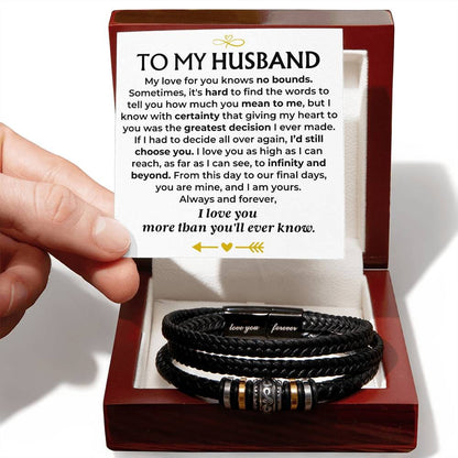 To My Husband | Love You Forever | Braided Bracelet Gift Set - SS580