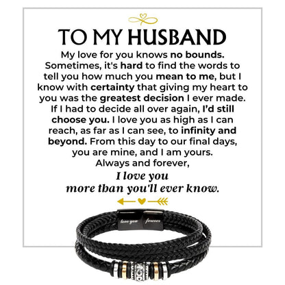 To My Husband | Love You Forever | Braided Bracelet Gift Set - SS580
